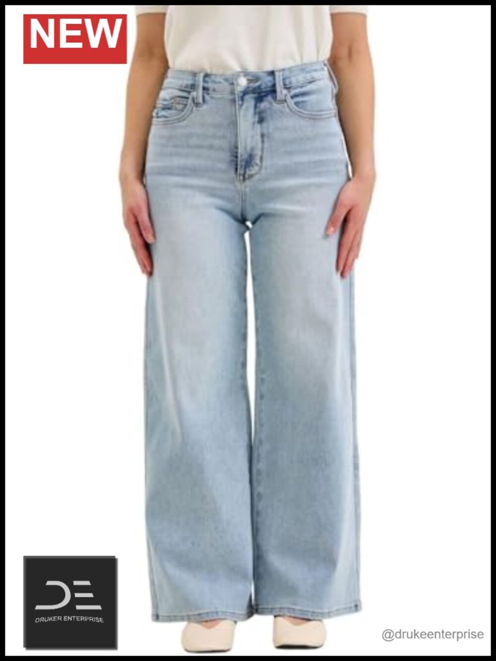 Tummy Control 90s Straight Leg High Waist Denim Jeans Petite